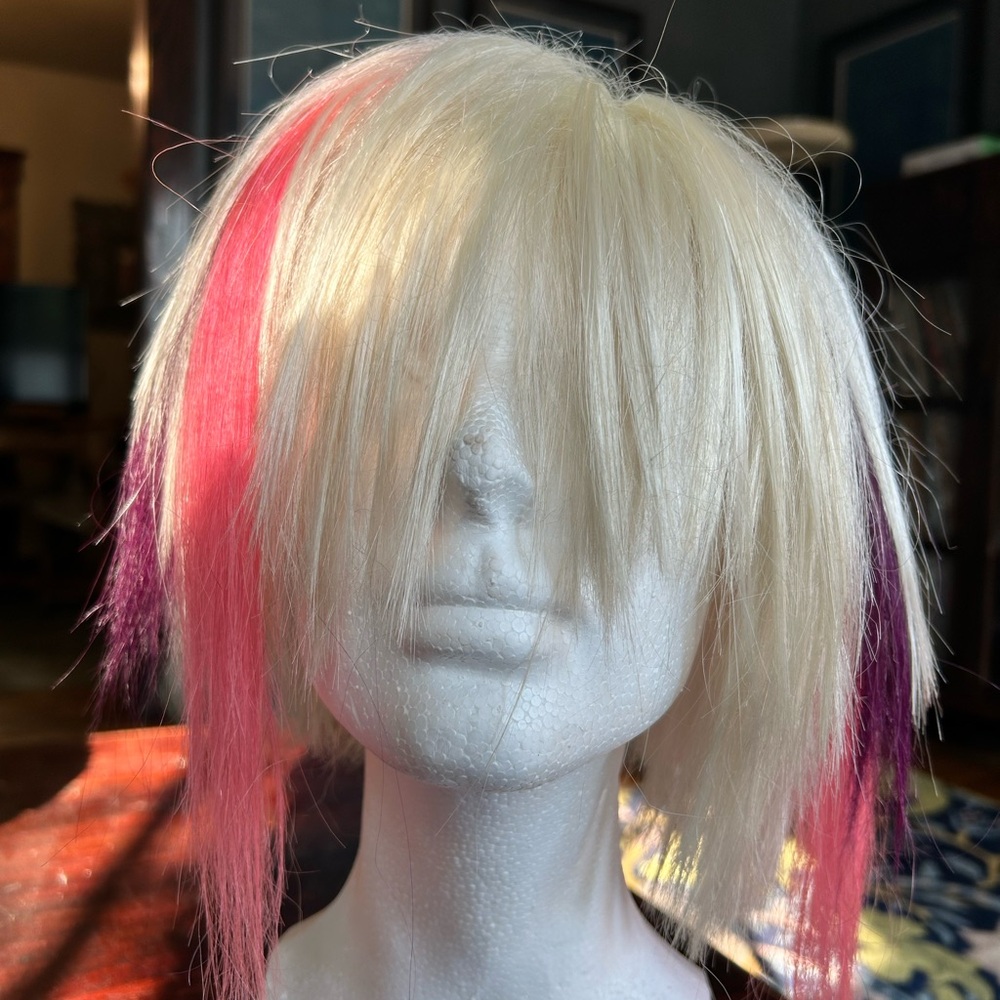 Blonde with Purple and Pink Wig